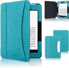 img 4 attached to Стильный и функциональный кожаный чехол ACdream для Kindle Paperwhite с функцией автоматического сна и пробуждения в небесно-голубом цвете.
