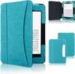 fashionable and functional acdream leather case for kindle paperwhite with auto sleep wake feature in sky blue logo