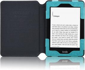 img 1 attached to Стильный и функциональный кожаный чехол ACdream для Kindle Paperwhite с функцией автоматического сна и пробуждения в небесно-голубом цвете.