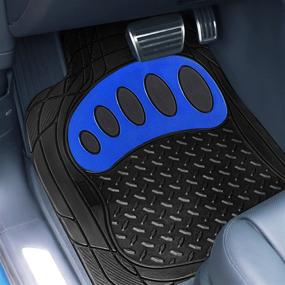 img 2 attached to 🚗 FH Group F11310BLUE Universal Fit Trimmable Climaproof™ All Weather Protection Heavy Duty Rubber Blue Car Floor Mats - Fits Most Cars, SUVs, and Trucks, Footprint Design - Full Set