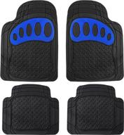 🚗 fh group f11310blue universal fit trimmable climaproof™ all weather protection heavy duty rubber blue car floor mats - fits most cars, suvs, and trucks, footprint design - full set logo