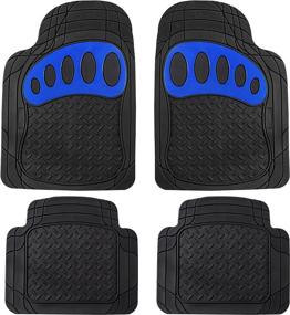 img 4 attached to 🚗 FH Group F11310BLUE Universal Fit Trimmable Climaproof™ All Weather Protection Heavy Duty Rubber Blue Car Floor Mats - Fits Most Cars, SUVs, and Trucks, Footprint Design - Full Set