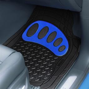 img 1 attached to 🚗 FH Group F11310BLUE Universal Fit Trimmable Climaproof™ All Weather Protection Heavy Duty Rubber Blue Car Floor Mats - Fits Most Cars, SUVs, and Trucks, Footprint Design - Full Set