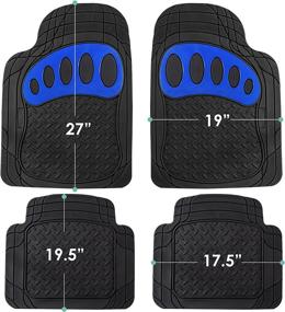 img 3 attached to 🚗 FH Group F11310BLUE Universal Fit Trimmable Climaproof™ All Weather Protection Heavy Duty Rubber Blue Car Floor Mats - Fits Most Cars, SUVs, and Trucks, Footprint Design - Full Set