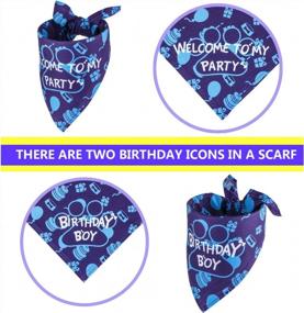 img 3 attached to Celebrate Your Pup'S Big Day With TCBOYING'S 11-Piece Dog Birthday Set – Blue Bandana, Hat, Scarf, Flags, Balloons & More!