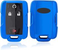 royalfox tpu keyless remote key fob case cover for gmc acadia terrain sierra yukon: full protection in blue logo