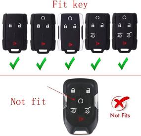 img 3 attached to Royalfox TPU Keyless Remote Key Fob Case Cover for GMC Acadia Terrain Sierra Yukon: Full Protection in Blue