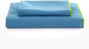 img 2 attached to SANLI Microfiber Gym Towel, 1 60"X 30" Beach/Bath Towel And 1 28"X 17" Hand/Face Towel, Sky Blue