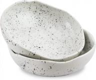 roro hand-molded ceramic stoneware pasta and dinner bowl, set of 2 - lunar white with speckled design, 7.5 inches diameter x 2.5 inches tall each логотип