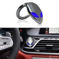 🚀 metallic alien push start button cover, universal car engine start stop button cover - cool auto key ignition protective interior accessories for men logo