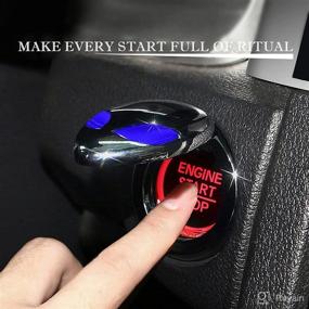 img 2 attached to 🚀 Metallic Alien Push Start Button Cover, Universal Car Engine Start Stop Button Cover - Cool Auto Key Ignition Protective Interior Accessories for Men