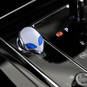 img 3 attached to 🚀 Metallic Alien Push Start Button Cover, Universal Car Engine Start Stop Button Cover - Cool Auto Key Ignition Protective Interior Accessories for Men