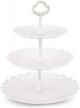 nwk large 3-tier cupcake stand 10.9inch plastic serving tray for wedding birthday baby shower autumn halloween party (white) logo