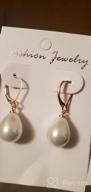 img 1 attached to 18K Gold Plated Handpicked White Pearl Earrings - Dangle Stud Leverback Jewelry For Women Girls review by John Salleh