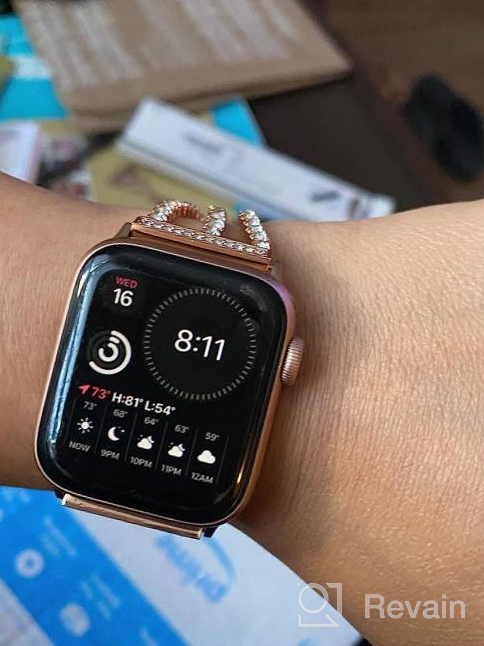 img 1 attached to Bling Rhinestone Metal Link Apple Watch Band For Women - Compatible With Series 1-8 And SE review by Brent Rosecrans