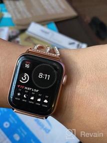 img 6 attached to Bling Rhinestone Metal Link Apple Watch Band For Women - Compatible With Series 1-8 And SE