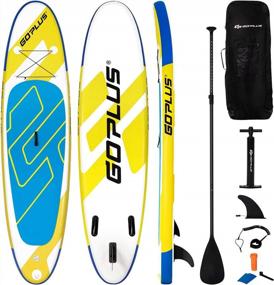 img 4 attached to Goplus 10Ft/11Ft SUP Inflatable Stand Up Paddle Board With Accessory Pack, Adjustable Paddle, Carry Bag, Bottom Fin, Hand Pump, Leash And Repair Kit