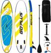goplus 10ft/11ft sup inflatable stand up paddle board with accessory pack, adjustable paddle, carry bag, bottom fin, hand pump, leash and repair kit logo