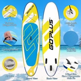 img 1 attached to Goplus 10Ft/11Ft SUP Inflatable Stand Up Paddle Board With Accessory Pack, Adjustable Paddle, Carry Bag, Bottom Fin, Hand Pump, Leash And Repair Kit