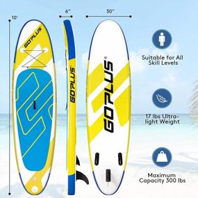 img 3 attached to Goplus 10Ft/11Ft SUP Inflatable Stand Up Paddle Board With Accessory Pack, Adjustable Paddle, Carry Bag, Bottom Fin, Hand Pump, Leash And Repair Kit