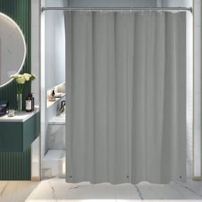 img 4 attached to 🛁 AmazerBath Grey 72x72 Shower Curtain Liner – Cute Lightweight PEVA Gray Liner with Magnets and 12 Grommet Holes – Waterproof Plastic Shower Curtain for Bathroom
