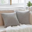 anickal grey throw pillow covers 18x18 inch set of 2 decorative accent pillow covers square cushion case for couch sofa living room farmhouse home decoration logo