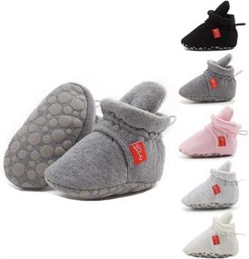 img 4 attached to Non Slip Newborn Toddler Walkers Boys' Shoes: Booties via Boots