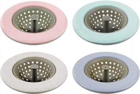 img 4 attached to 4 Pack BNYZWOT Kitchen Silicone Sink Strainer Garbage Disposal Drain Cover Catcher Plug For Kitchen Sinks - Beige Pink Blue Green