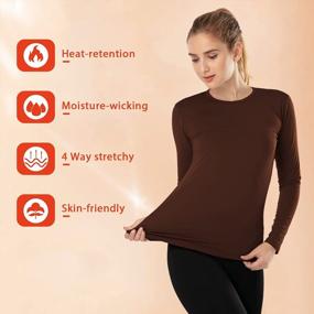 img 3 attached to Ultra-Warm Women'S Thermal Underwear: Subuteay Fleece-Lined Long-Sleeve Thermal Shirt For Cold Weather