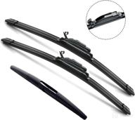 🚗 justcar 3 wiper blades for 2007-2018 jeep wrangler jk, windshield replacement - oe quality 15"/15"/12" (set of 3) u/j hook logo