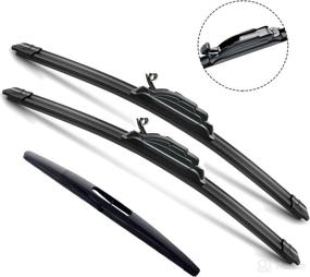 img 4 attached to 🚗 JustCar 3 Wiper Blades for 2007-2018 Jeep Wrangler JK, Windshield Replacement - OE Quality 15"/15"/12" (Set of 3) U/J Hook