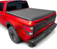 maxmate soft roll-up truck bed tonneau cover compatible with 2004-2015 nissan titan 5.5' bed tcn169032 vinyl logo