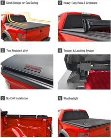img 1 attached to MaxMate Soft Roll-Up Truck Bed Tonneau Cover Compatible With 2004-2015 Nissan Titan 5.5' Bed TCN169032 Vinyl