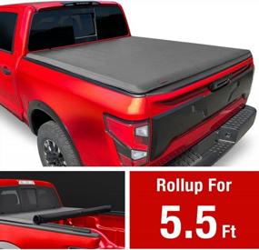 img 3 attached to MaxMate Soft Roll-Up Truck Bed Tonneau Cover Compatible With 2004-2015 Nissan Titan 5.5' Bed TCN169032 Vinyl