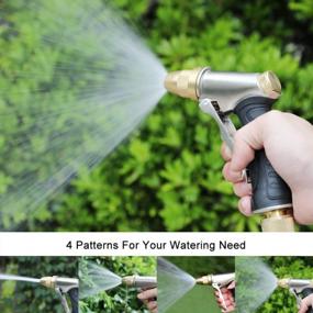 img 1 attached to Enhance Your Outdoor Watering Experience With FANHAO Heavy Duty Metal Garden Hose Nozzle With 4 Spray Patterns