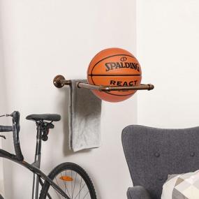 img 1 attached to Wall Mounted Metal Pipe Exercise Ball Holder Rack For Yoga, Stability Balls - Home Gym And Studios