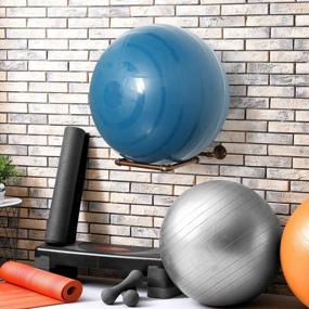 img 3 attached to Wall Mounted Metal Pipe Exercise Ball Holder Rack For Yoga, Stability Balls - Home Gym And Studios