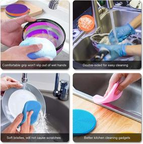 img 2 attached to 🧽 6PCS Round Silicone Sponges: Versatile Food-Grade Scrubber for Dishes, Kitchen Washing, Shower Rub - Halalili