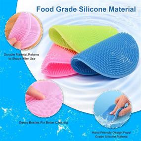 img 1 attached to 🧽 6PCS Round Silicone Sponges: Versatile Food-Grade Scrubber for Dishes, Kitchen Washing, Shower Rub - Halalili