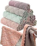 🌿 12pcs coral velvet dish towels: multipurpose, reusable, and absorbent kitchen cloths logo