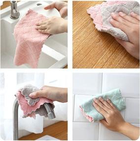 img 1 attached to 🌿 12PCS Coral Velvet Dish Towels: Multipurpose, Reusable, and Absorbent Kitchen Cloths