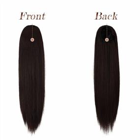 img 3 attached to 20 Inch Long Straight Drawstring Ponytail Extensions For Women & Girls - FESHFEN Synthetic Hairpiece Clip Ins