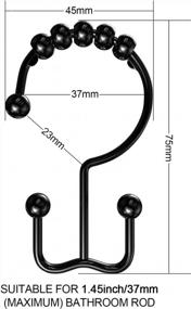 img 1 attached to 12 Rust-Proof Double Glide Shower Curtain Hooks Rings For Bathroom Rod Roller - Teskyer