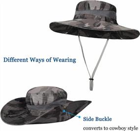 img 3 attached to Waterproof Camouflage Sun Hat For Men With Wide Brim, Packable And Breathable - Ideal For Fishing And Outdoor Activities