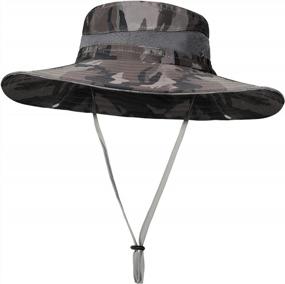 img 4 attached to Waterproof Camouflage Sun Hat For Men With Wide Brim, Packable And Breathable - Ideal For Fishing And Outdoor Activities
