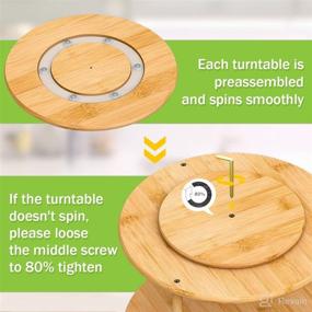 img 3 attached to 🍽️ 10 Inch 2-Tier Bamboo Lazy Susan Turntable Spice Rack for Kitchen Countertop/Cabinet – Rotating Condiments Organizer