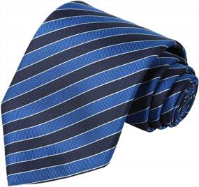 img 4 attached to KissTies 63'' Extra Long Mens Tie Checkered Plaid Stripe Classic Necktie