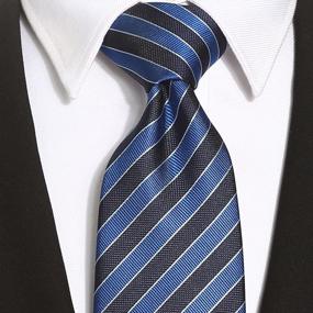 img 2 attached to KissTies 63'' Extra Long Mens Tie Checkered Plaid Stripe Classic Necktie