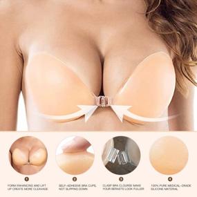 img 2 attached to Queensecret Adhesive Bra, Sticky Silicone Invisible Push Up Strapless Bra Reusable
