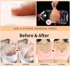 img 1 attached to Queensecret Adhesive Bra, Sticky Silicone Invisible Push Up Strapless Bra Reusable